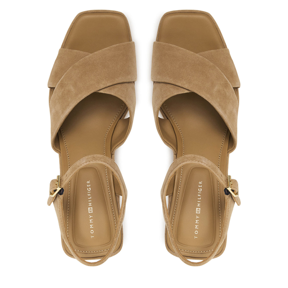 Tommy Hilfiger Сандали Suede Wrapped High Wedge FW0FW09218 Кафяв