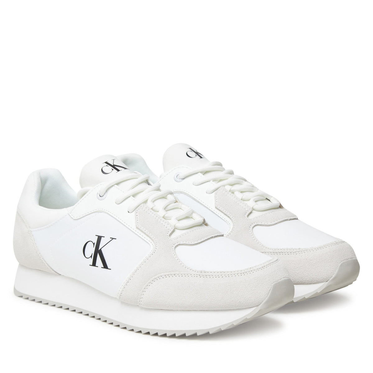 Calvin Klein Jeans Сникърси Retro Runner Sock Lace Up Ny-Su YM0YM01326 Бял
