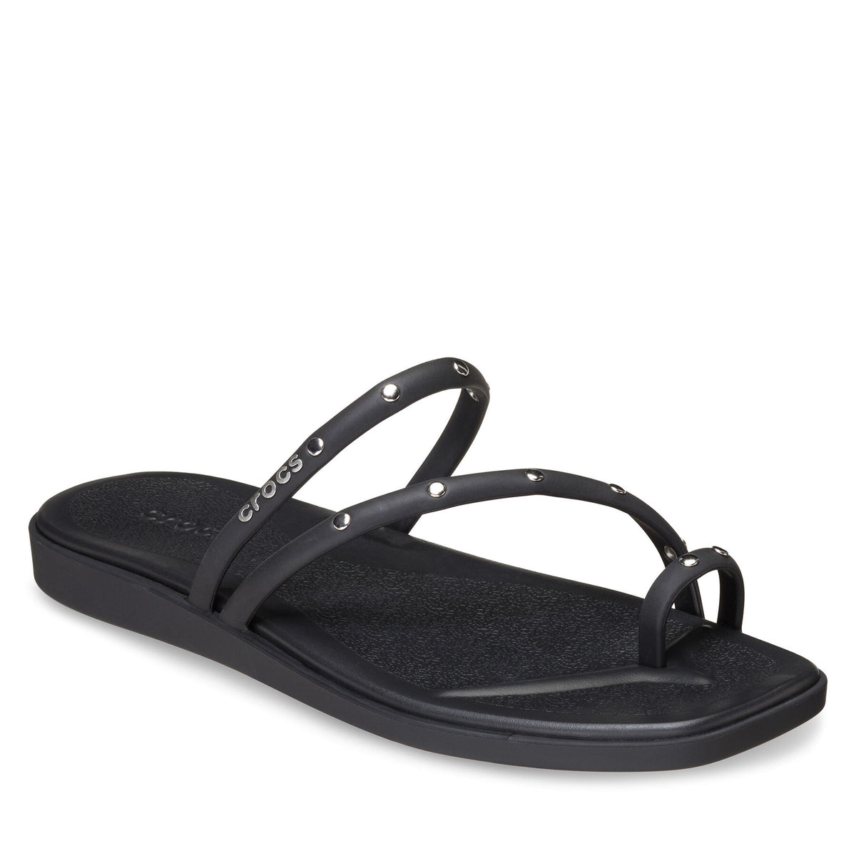Crocs Джапанки Miami Studded Toe Loop Sandal 211447 Черен