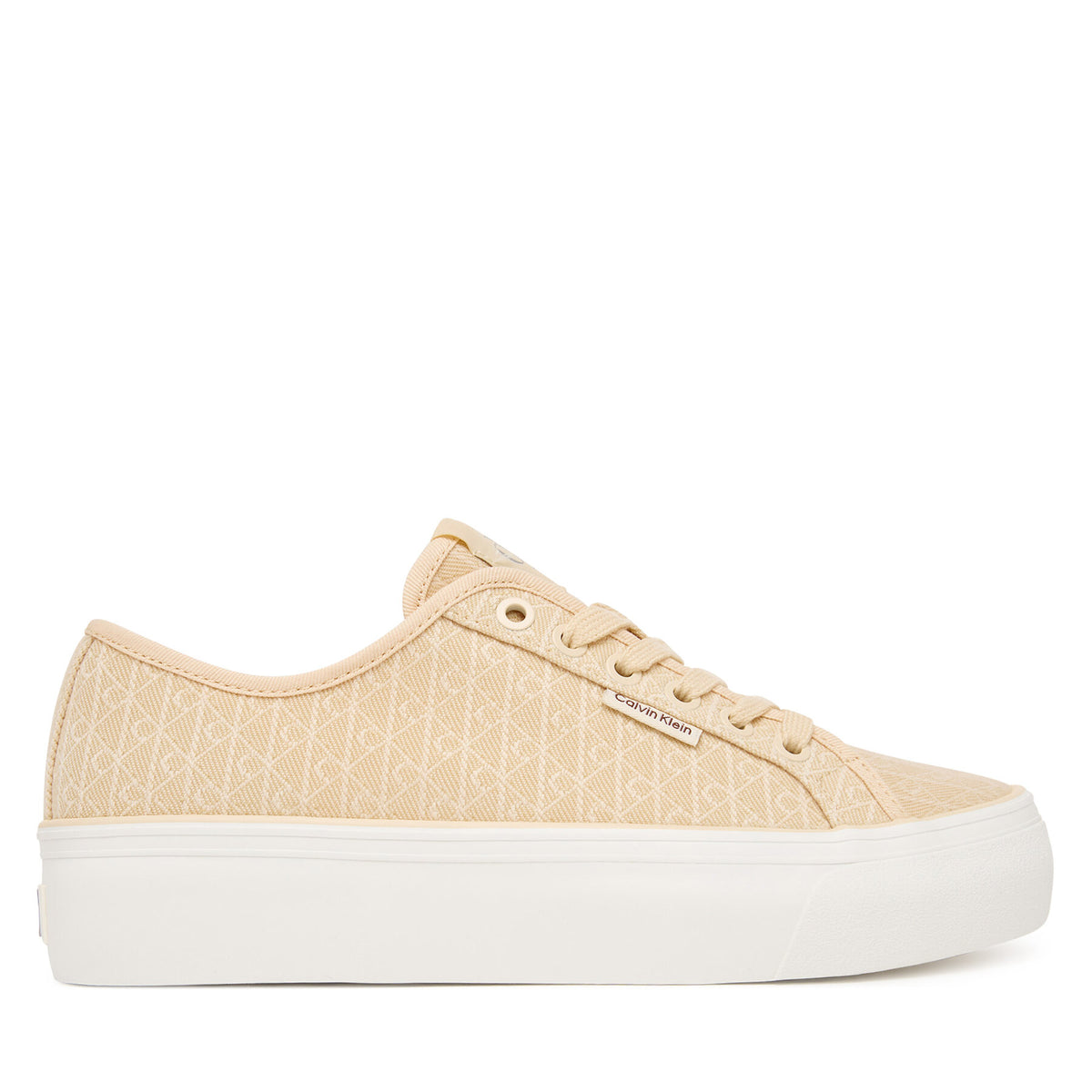 Calvin Klein Сникърси Vulc Flatf Laceup Jaq Aop HW0HW03265 Светложълт