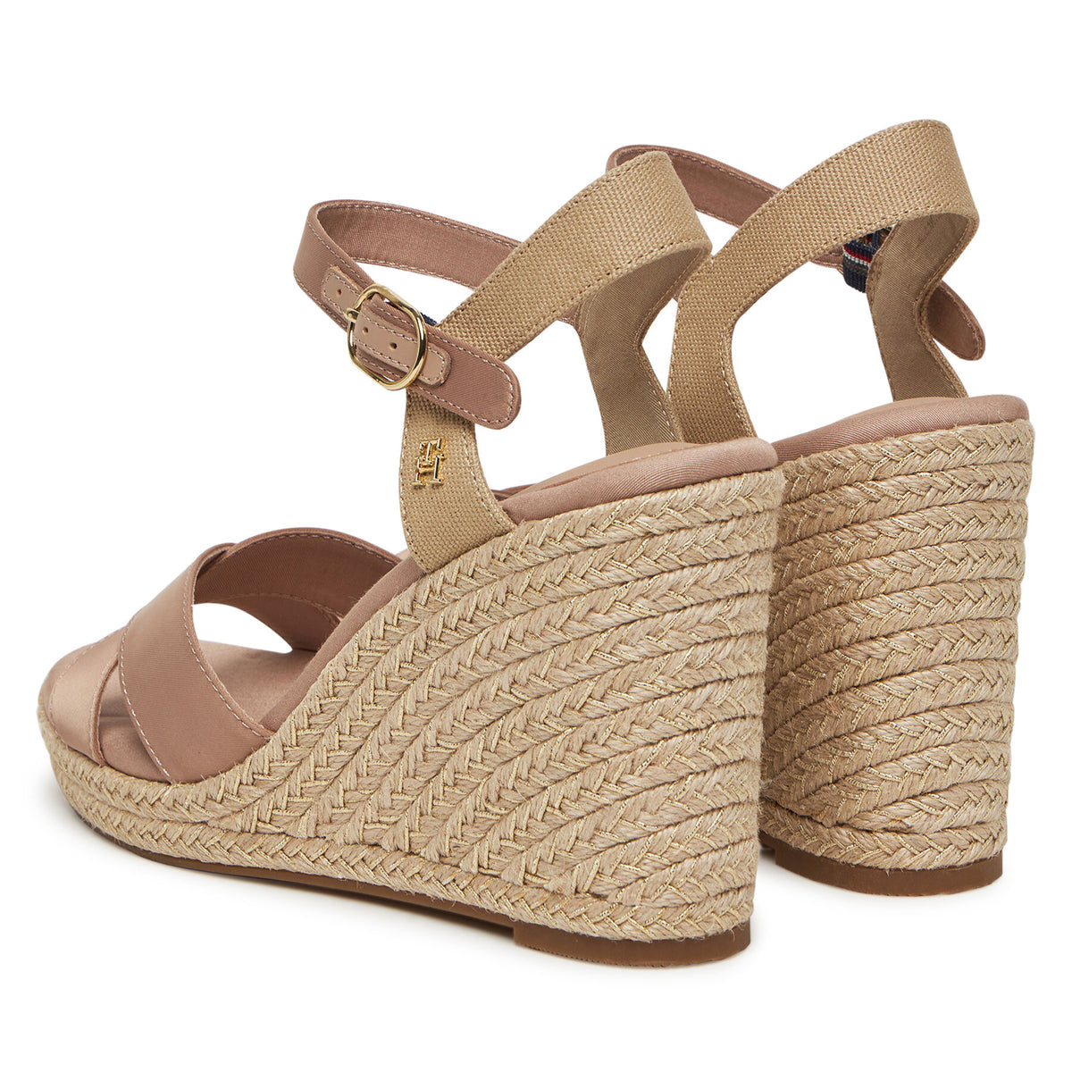 Tommy Hilfiger Еспадрили Satin High Wedge Espadrille FW0FW08602 Розов