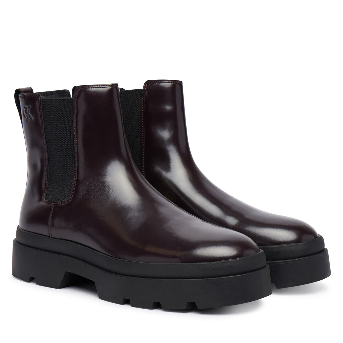 Calvin Klein Боти тип челси Lugged Chelsea Boot Matt Lth HM0HM02445 Тъмнокафяв