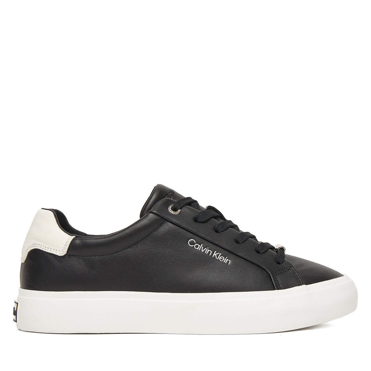 Calvin Klein Сникърси Vulc Lace Up Lth/Moire Bt HW0HW02747 Черен