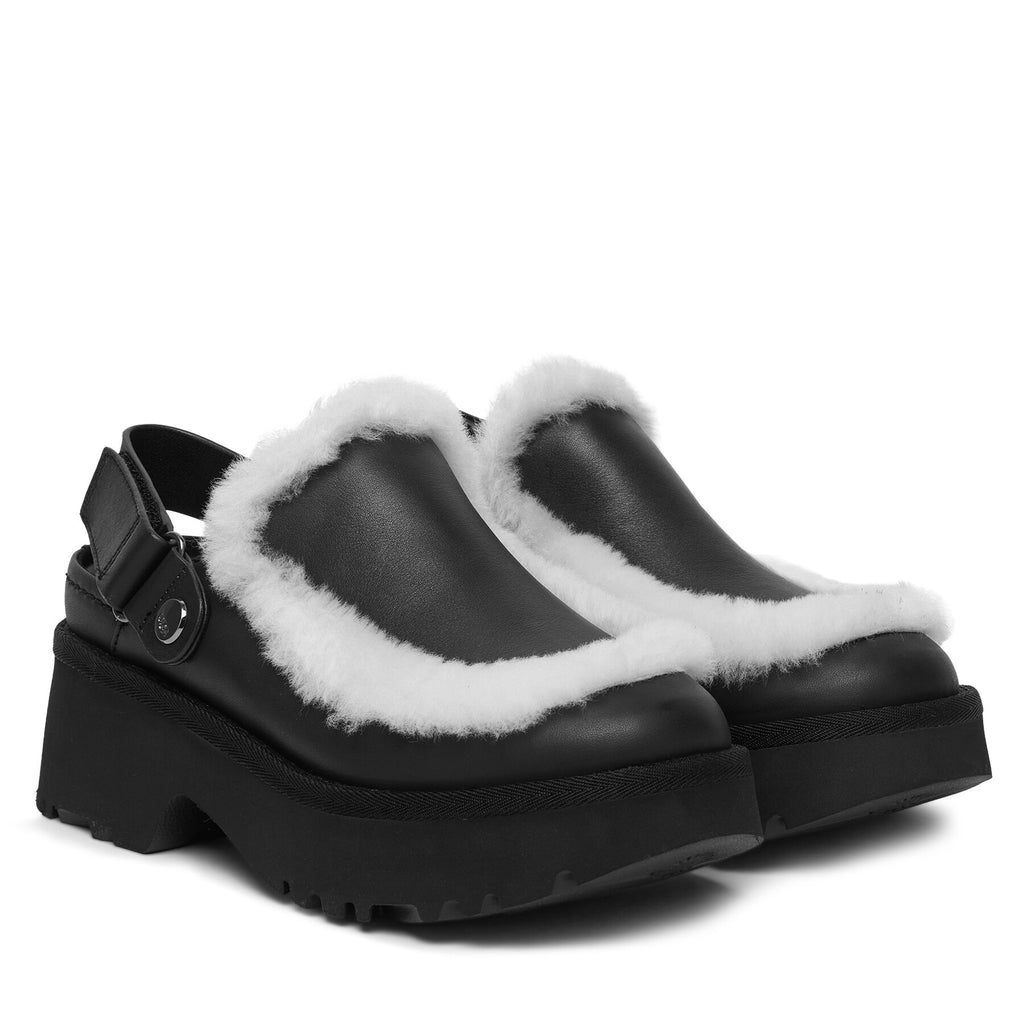 Ugg Чехли W Esmee Leather Clog 1171507 Черен