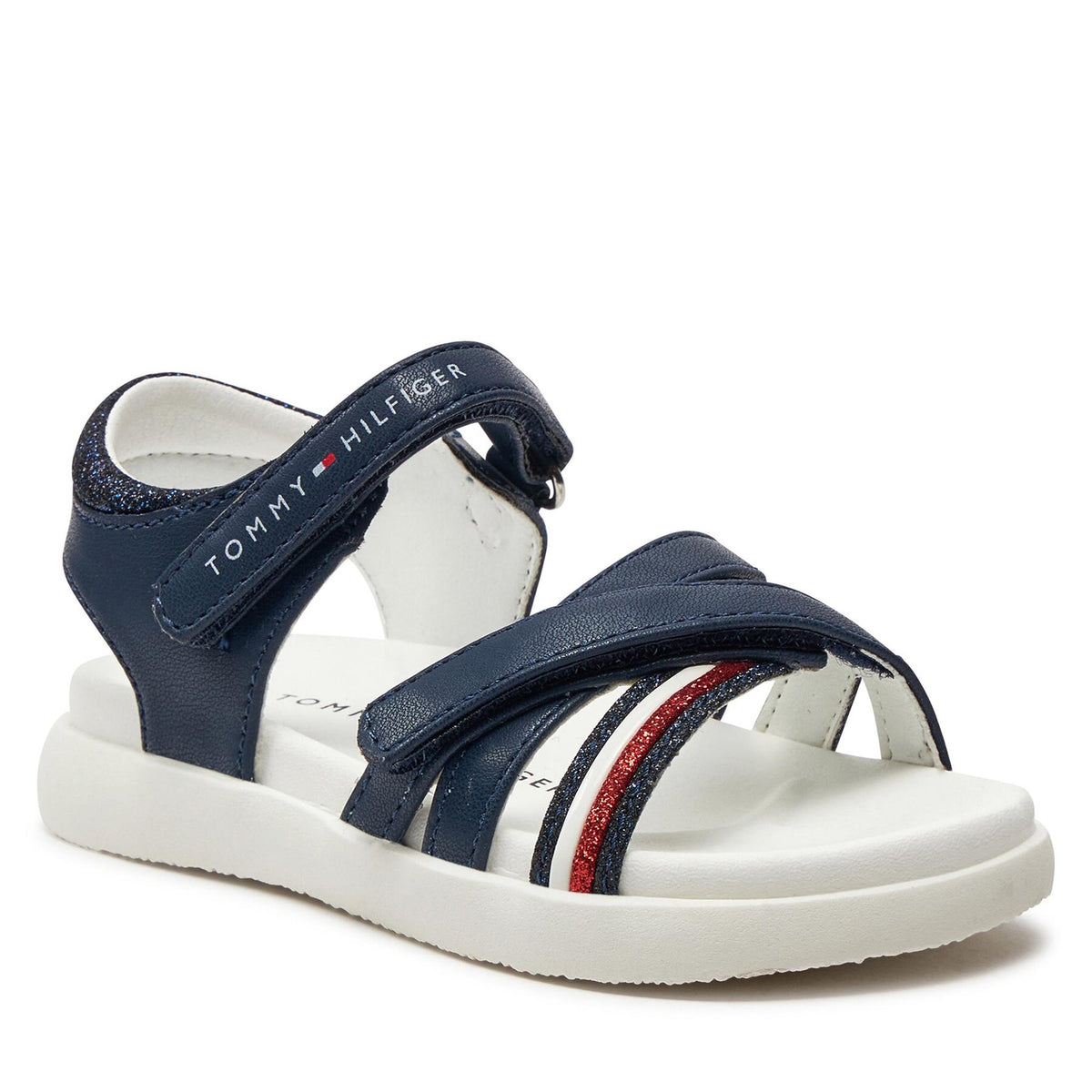 Tommy Hilfiger Сандали Strippes Velcro Sanadal T1A2-33234-0326 S Тъмносин