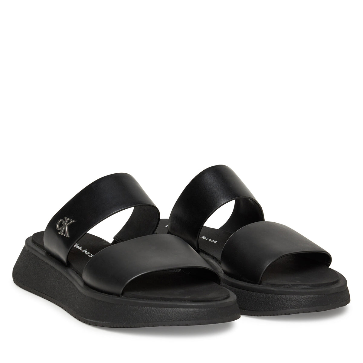 Calvin Klein Jeans Чехли Sandal Slide Double Strap YW0YW01694 Черен