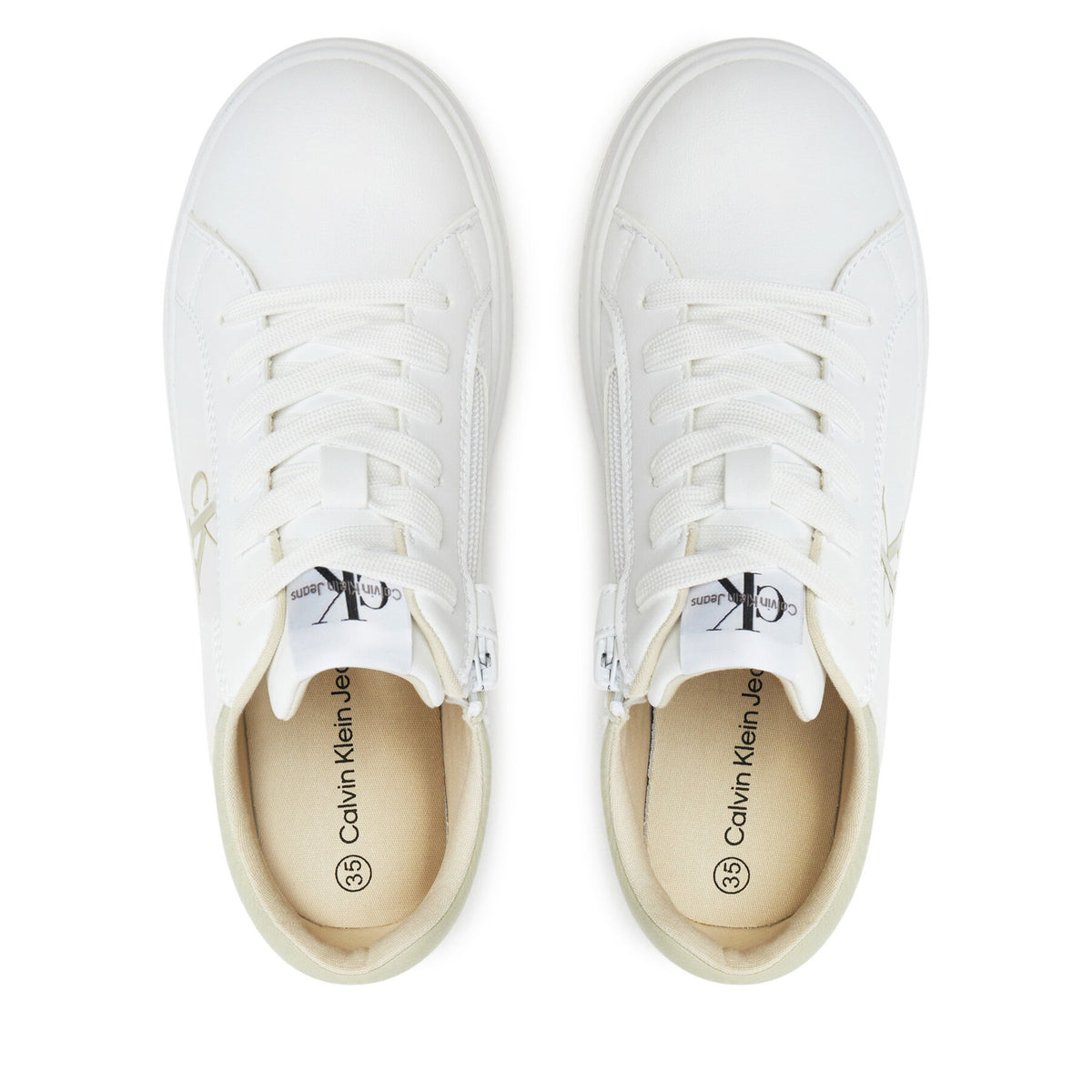 Calvin Klein Jeans Сникърси Low Cut Lace-Up Sneaker V3X9-81058-1464 S Бял