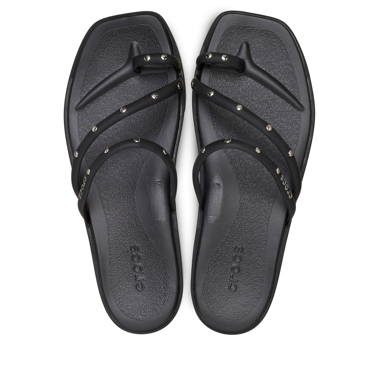 Crocs Джапанки Miami Studded Toe Loop Sandal 211447 Черен