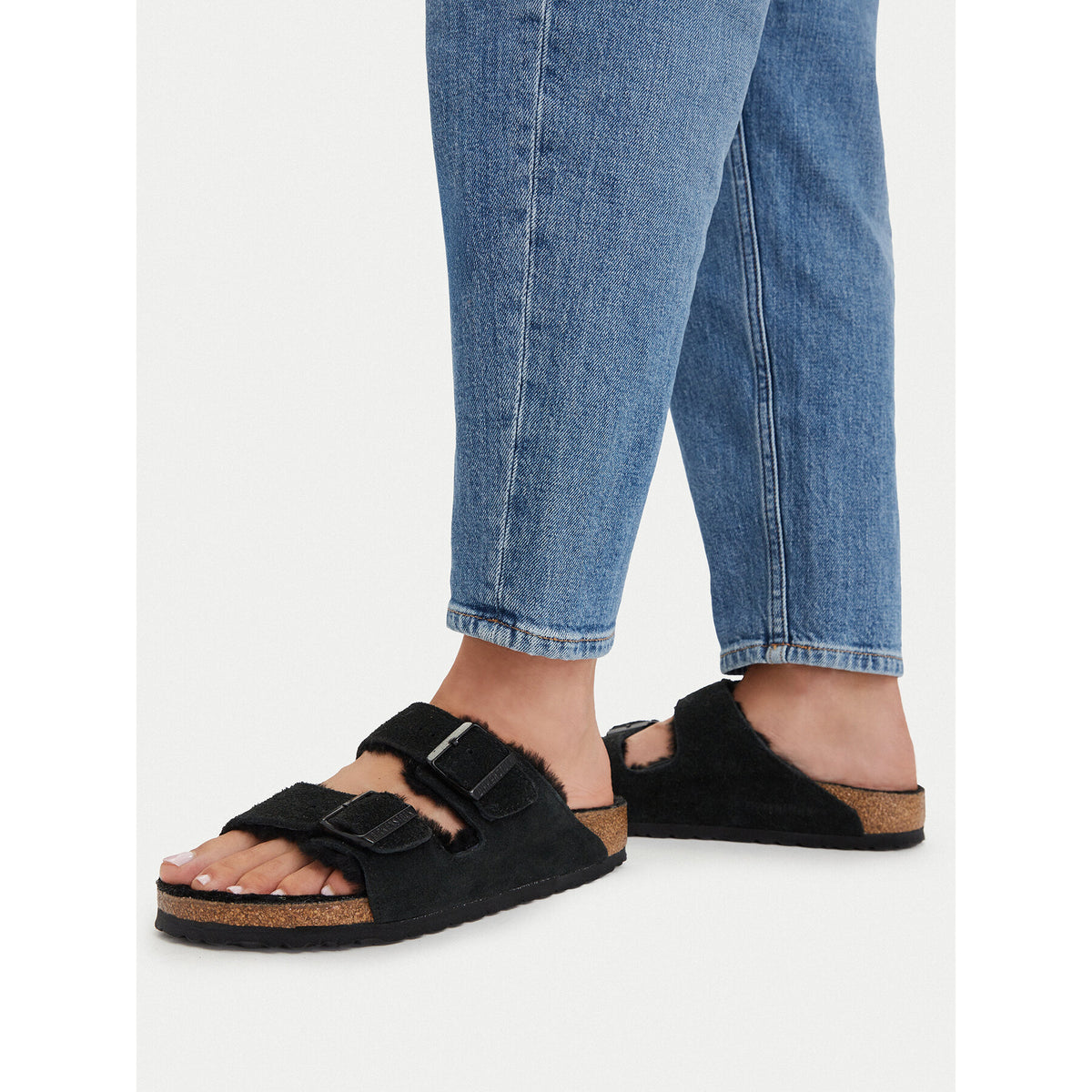 Birkenstock Чехли Arizona Shearling 0752663 Черен