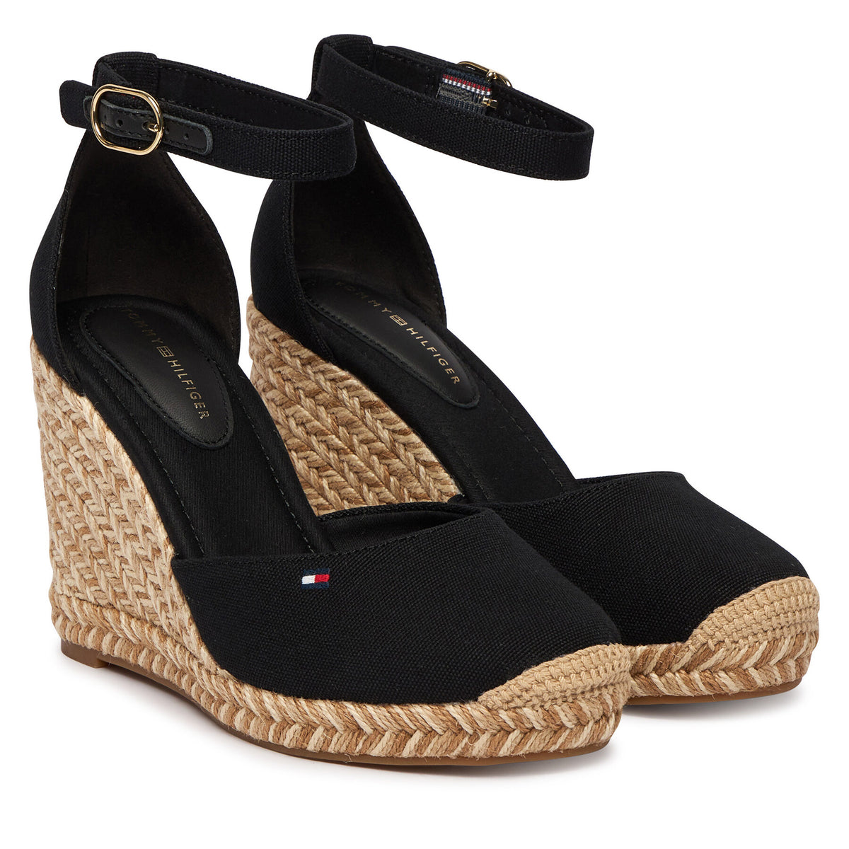 Tommy Hilfiger Еспадрили Flag High Wedge Espad Closed Toe FW0FW09225 Черен