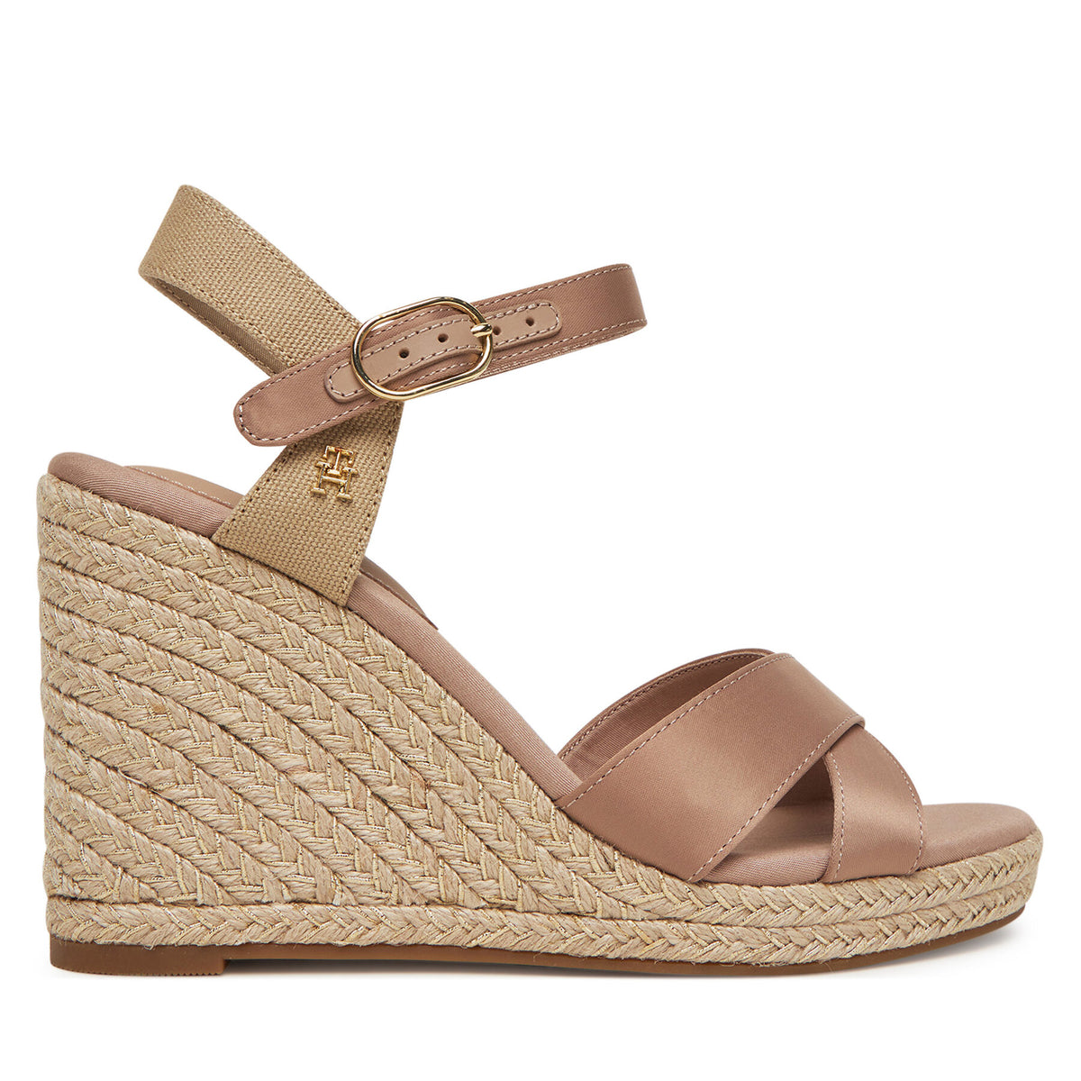 Tommy Hilfiger Еспадрили Satin High Wedge Espadrille FW0FW08602 Розов