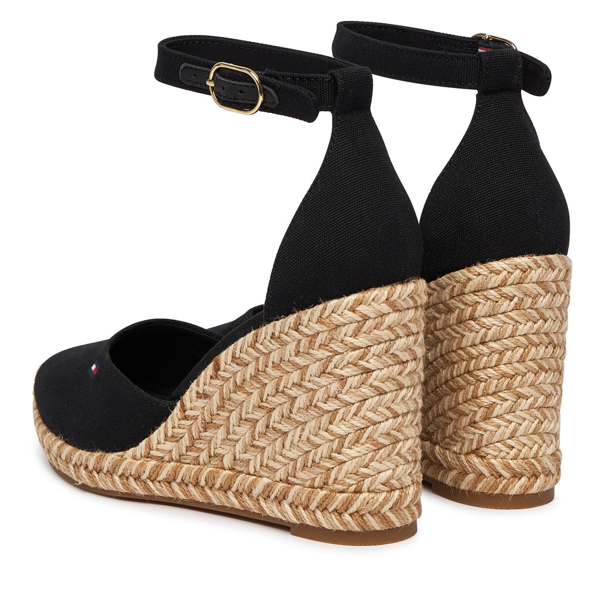 Tommy Hilfiger Еспадрили Flag High Wedge Espad Closed Toe FW0FW09225 Черен
