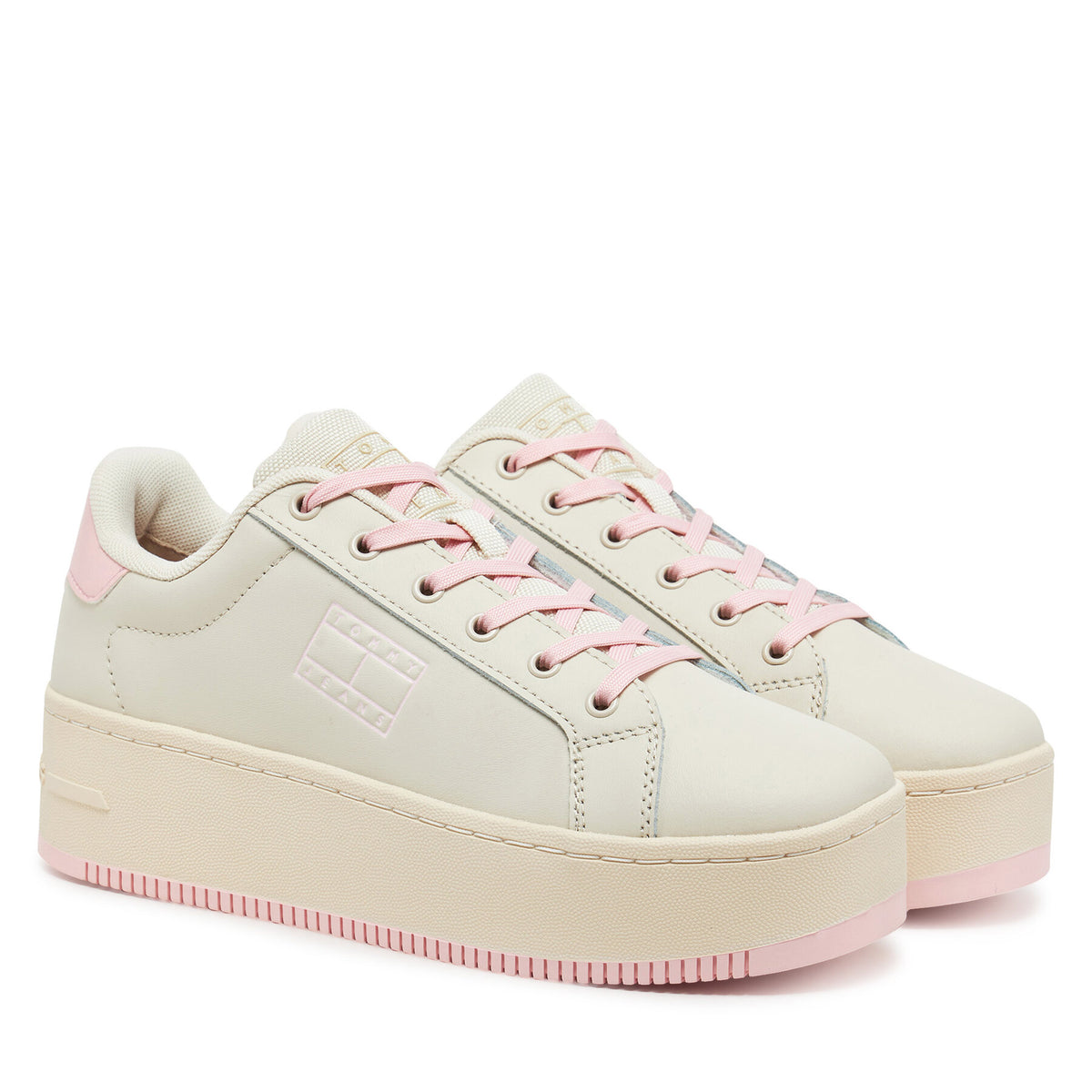 Tommy Jeans Сникърси Tjw Flatform Ess EN0EN02518 Кремав