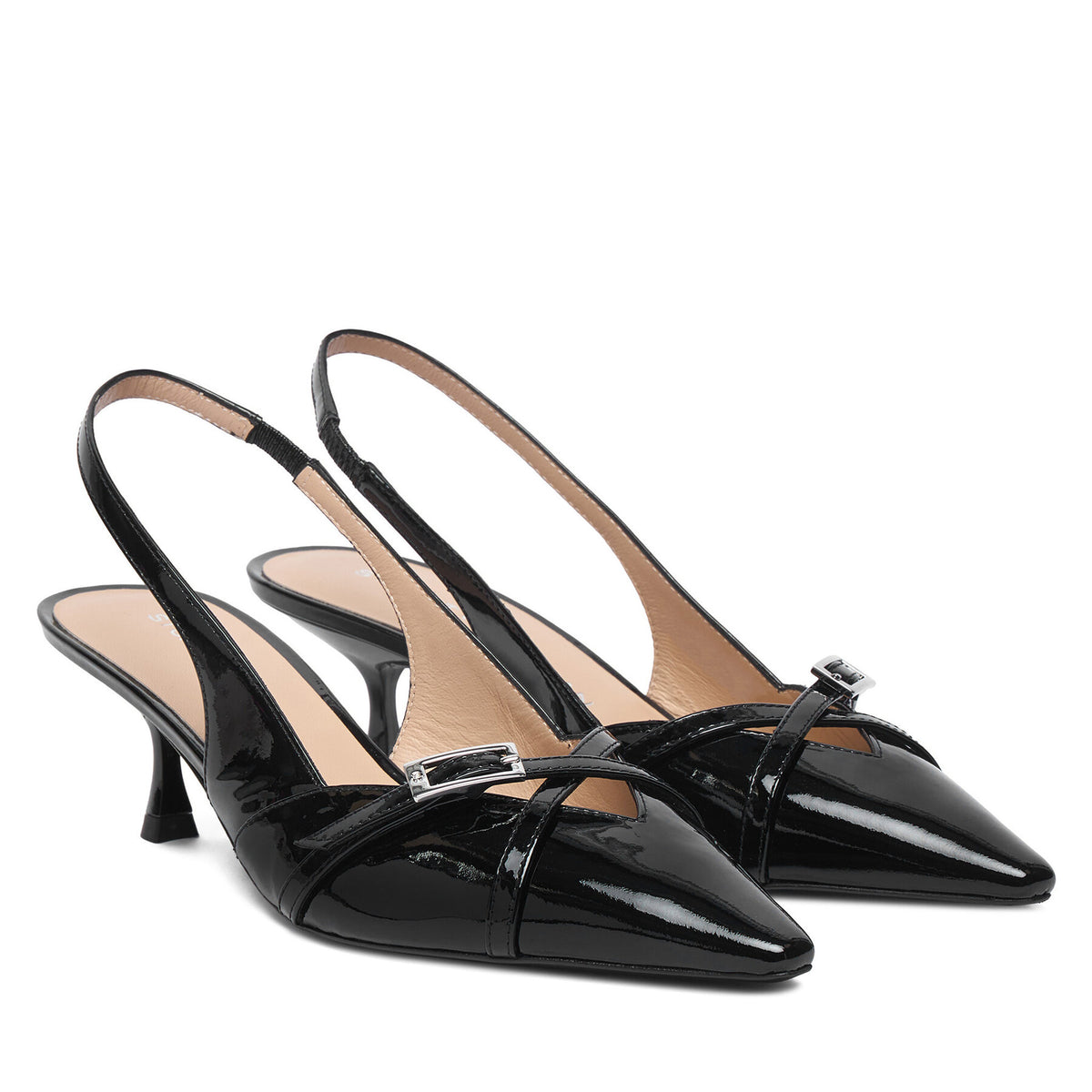 Stuart Weitzman Обувки на ток Georgie Slingback 50 SM977 Черен