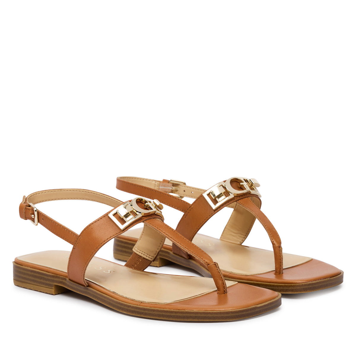 Guess Сандали FLJRMY LEA03 Кафяв